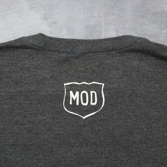 Youre Welcome Here Shirt Mens L Gray Short Sleeve Crew Neck Knit Print Basic Tee - Picture 8 of 13